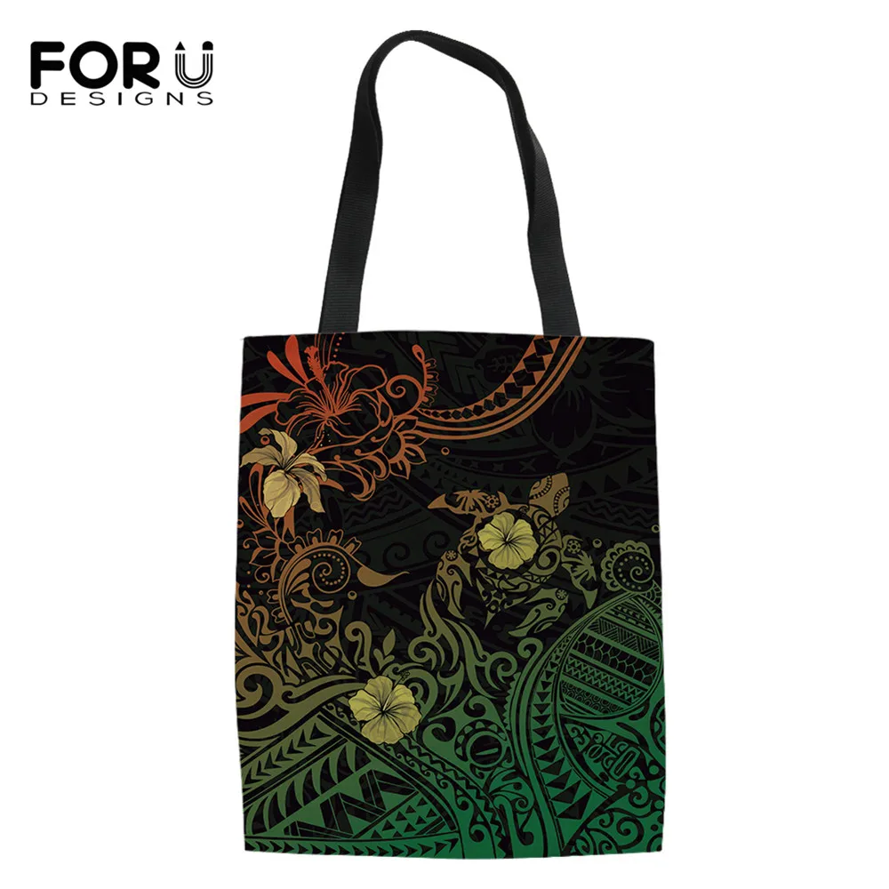 FORUDESIGNS Fashion Women Canvas Shopping Bag Gradient Color Hibiscus Turtle Pattern Ladies Large Capacity Travel Cloth Bag 2020
FORUDESIGNS Fashion Women Canvas Shopping Bag Gradient Color Hibiscus Turtle Pattern Ladies Large Capacity Travel Cloth Bag 2020