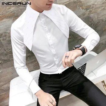 INCERUN Fashion Men Dress Shirt Solid Color Casual Lapel Brand Clubwear Blouse 2020 Long Sleeve Korean Social Men Wedding Shirts
INCERUN Fashion Men Dress Shirt Solid Color Casual Lapel Brand Clubwear Blouse 2020 Long Sleeve Korean Social Men Wedding Shirts