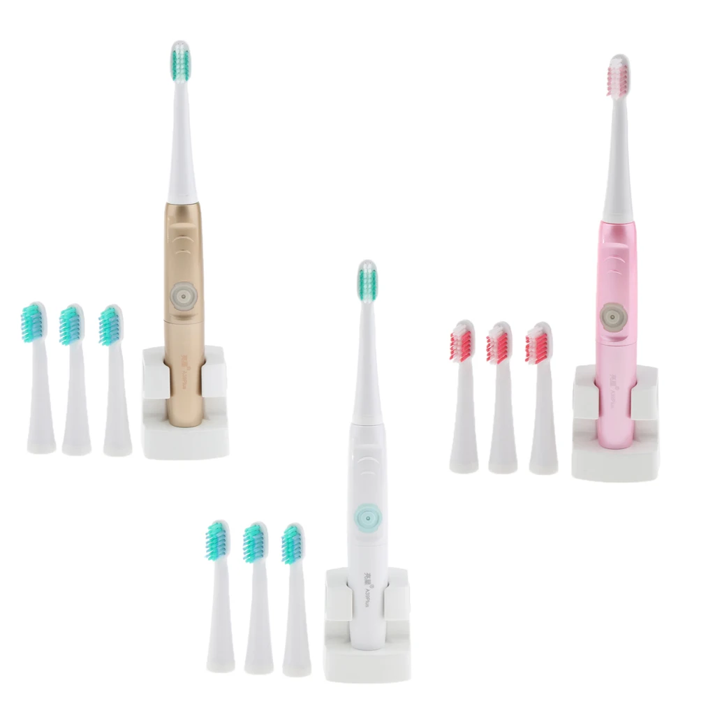US Plug Electric Rechargeable Power Toothbrush 3 Brush Heads Replacement for Plaque Control Gum Massage US Plug Electric Rechargeable Power Toothbrush 3 Brush Heads Replacement for Plaque Control Gum Massage