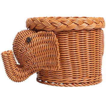 1pc Creative Hand Woven Snack Basket Elephant Shape Design Storage Container Organizer for Home Restaurant (Light Brown) 
1pc Creative Hand Woven Snack Basket Elephant Shape Design Storage Container Organizer for Home Restaurant (Light Brown)
