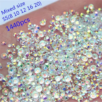 Micui 1440pcs Mix 5 Size Round Crystal Transparent AB Glass Nail Rhinestone Flat Back Decoration Stones Non Hotfix MC66
Micui 1440pcs Mix 5 Size Round Crystal Transparent AB Glass Nail Rhinestone Flat Back Decoration Stones Non Hotfix MC66