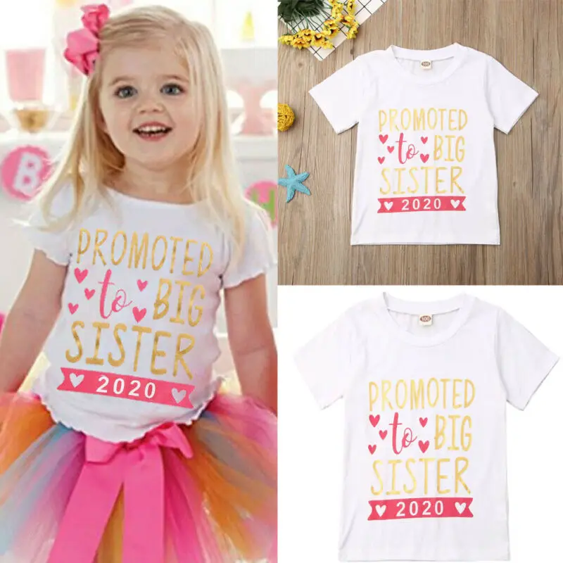 Brand New Kid Baby Girls Toddler 2020 To be Big Sister Short Sleeve T-shirt Clothes Top Cotton Clothes Princess Girls Tee
Brand New Kid Baby Girls Toddler 2020 To be Big Sister Short Sleeve T-shirt Clothes Top Cotton Clothes Princess Girls Tee