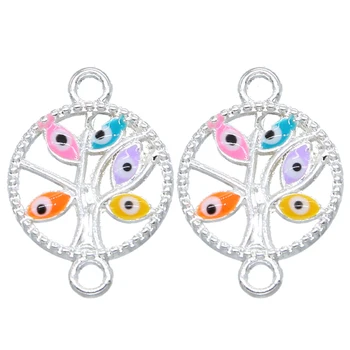 6pcs DIY Silver Jewelry Components Enamel Colorful Evil Eye Charm Connectors Accessories For Handmade Greek Eye Jewelry Making
6pcs DIY Silver Jewelry Components Enamel Colorful Evil Eye Charm Connectors Accessories For Handmade Greek Eye Jewelry Making