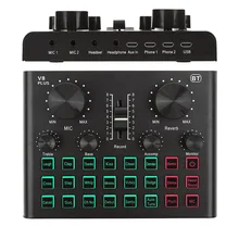 V8 Plus Live Sound Card For Mic Changer With Adjustable Volume Support BT Broadcast Sing In Home Entertainmen For Phone Computer
V8 Plus Live Sound Card For Mic Changer With Adjustable Volume Support BT Broadcast Sing In Home Entertainmen For Phone Computer