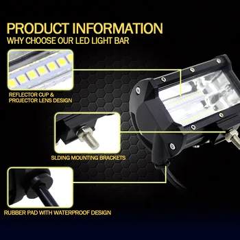 Hot 2Pcs 5inch 72W LED Light Bar Spot Beam Working Light Driving Fog lamp Road Lighting for Jeep wrangler jk Car Truck Boat Mari
Hot 2Pcs 5inch 72W LED Light Bar Spot Beam Working Light Driving Fog lamp Road Lighting for Jeep wrangler jk Car Truck Boat Mari