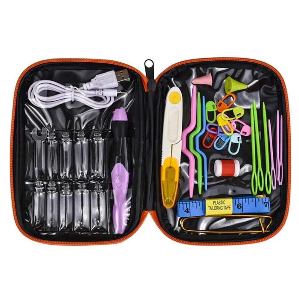 Detachable USB Charging Lighting Knitting Needles Knit Embroidery Crochet Hooks Set Kit Replaceable Top Hook Sewing Tools
Detachable USB Charging Lighting Knitting Needles Knit Embroidery Crochet Hooks Set Kit Replaceable Top Hook Sewing Tools