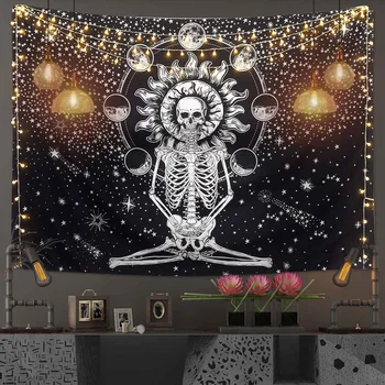 India Mandala Skeleton Tapestry Polyester Fabric Skull Printed Wall Hanging Tapestry Travel Sleeping Pad Wall Cloth Tapestries
India Mandala Skeleton Tapestry Polyester Fabric Skull Printed Wall Hanging Tapestry Travel Sleeping Pad Wall Cloth Tapestries