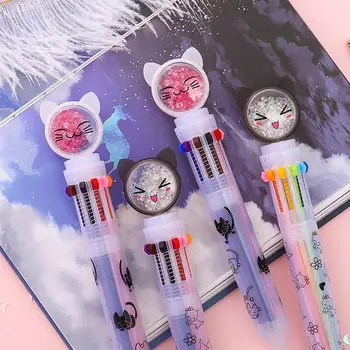 10 Color Flash Drilling Cat Ballpoint Pen Creative For Writing Stationery Ballpoint Multicolor Pen Ten-color Office E6V5
10 Color Flash Drilling Cat Ballpoint Pen Creative For Writing Stationery Ballpoint Multicolor Pen Ten-color Office E6V5