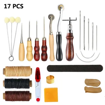 17pcs/Set Functionary Durable Basic Leathercraft Tool Set DIY Hand Sewing Stitching Punching Cutting Tool Kit Leather Work Sewing Set
17pcs/Set Functionary Durable Basic Leathercraft Tool Set DIY Hand Sewing Stitching Punching Cutting Tool Kit Leather Work Sewing Set