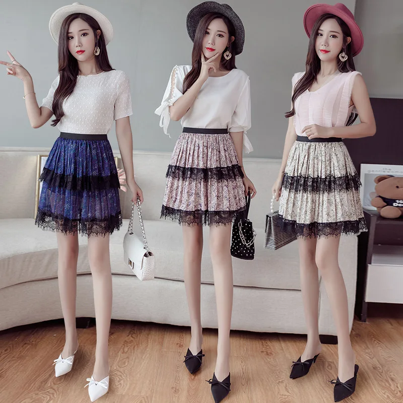 Small Floral Short Skirt Women's Double Layer Cake Dress Elastic Waist Half-length Pleated Skirt A- line Lace Border Exposure
Small Floral Short Skirt Women's Double Layer Cake Dress Elastic Waist Half-length Pleated Skirt A- line Lace Border Exposure
