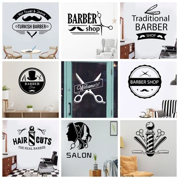 Hair Salon Barber Vinyl Wall Sticker Decal For Barber Shop Living Room Door Or Window Store Decor Waterproof Sticker Mural 
Hair Salon Barber Vinyl Wall Sticker Decal For Barber Shop Living Room Door Or Window Store Decor Waterproof Sticker Mural