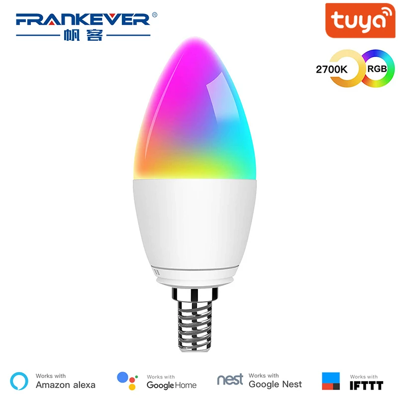 FrankEver 5W RGBW E14 Wireless WiFi Control Smart Light Bulb Work with Alexa Voice Control AC85-265V
FrankEver 5W RGBW E14 Wireless WiFi Control Smart Light Bulb Work with Alexa Voice Control AC85-265V