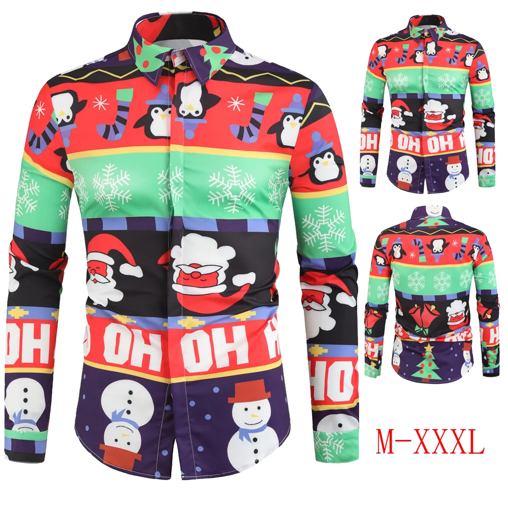 2019 Christmas Style Colorful Shirts Santa Claus Snowman Pattern Christmas Shirt Men Casual Fashion Merry Christmas Men Shirt
2019 Christmas Style Colorful Shirts Santa Claus Snowman Pattern Christmas Shirt Men Casual Fashion Merry Christmas Men Shirt