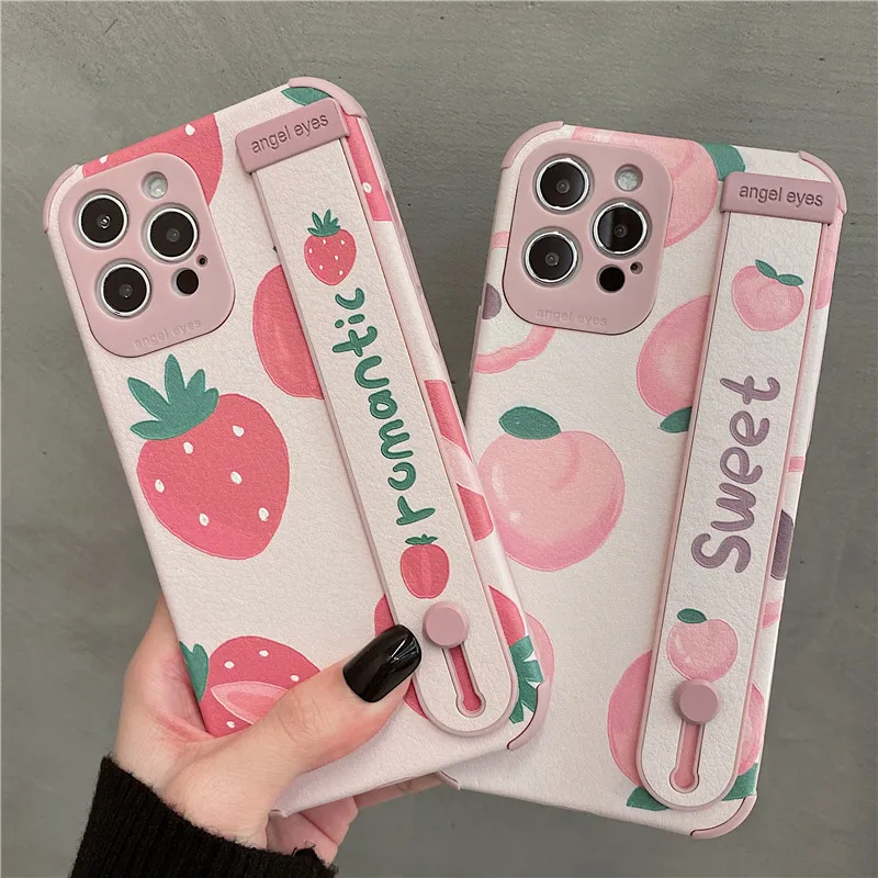 Мягкий противоударный чехол с ремешком на запястье для iPhone 11 12 13 Pro XS Max X XR 7 8 Plus |