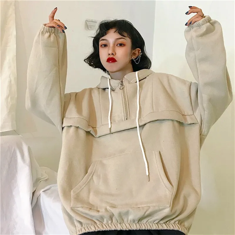 Korean Women Thicker Plus Velvet Warm Soft Hoodies Hooded Simple All-Match Pockets Leisure Pullovers Women Sweatshirts
Korean Women Thicker Plus Velvet Warm Soft Hoodies Hooded Simple All-Match Pockets Leisure Pullovers Women Sweatshirts
