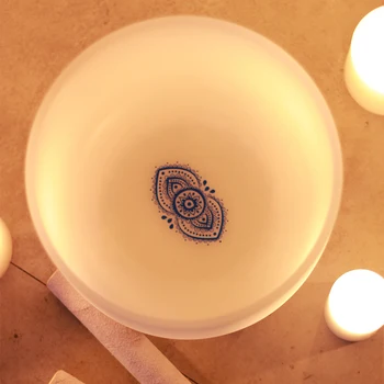 9" frosted crystal singing bowl with chakras design + free suede malelt and o-ring
9" frosted crystal singing bowl with chakras design + free suede malelt and o-ring