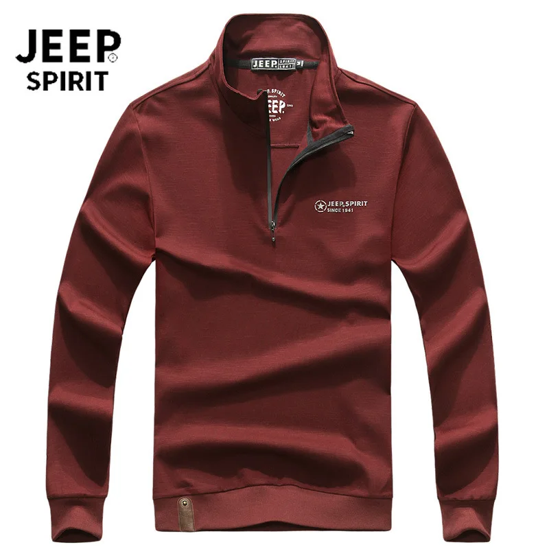 JEEP SPIRIT Brand Autumn t shirt men Long Sleeve Stand Half Zipper Collar Warm Men T Shirt Solid Color tee shirt homme
JEEP SPIRIT Brand Autumn t shirt men Long Sleeve Stand Half Zipper Collar Warm Men T Shirt Solid Color tee shirt homme