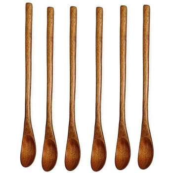 Natural Long Handle Wooden Mixing Spoons Coffee Tea Honey Stirring Serving Utensils Set of 6
Natural Long Handle Wooden Mixing Spoons Coffee Tea Honey Stirring Serving Utensils Set of 6