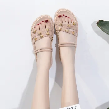2020 summer new cross Metal decoration Women's sandals flat open toe Roman sandals female
2020 summer new cross Metal decoration Women's sandals flat open toe Roman sandals female