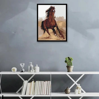 Paint By Numbers DIY Acrylic Painting Kit for Adults Beginner - 16 inch x 20 inch Brown Horse Running (Without Frame) 
Paint By Numbers DIY Acrylic Painting Kit for Adults Beginner - 16 inch x 20 inch Brown Horse Running (Without Frame)