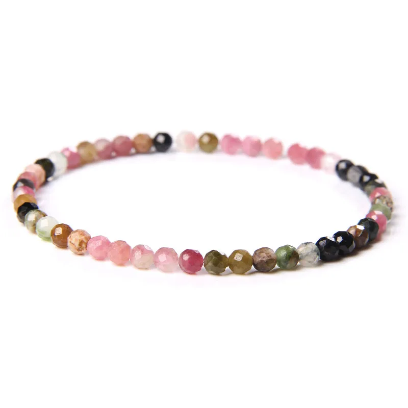 4MM Natural Stone Tourmaline Bracelets For Women Men Crystal Faceted Beaded Bracelet Healing Reiki Handmade Exquisite Jewelry 4MM Natural Stone Tourmaline Bracelets For Women Men Crystal Faceted Beaded Bracelet Healing Reiki Handmade Exquisite Jewelry