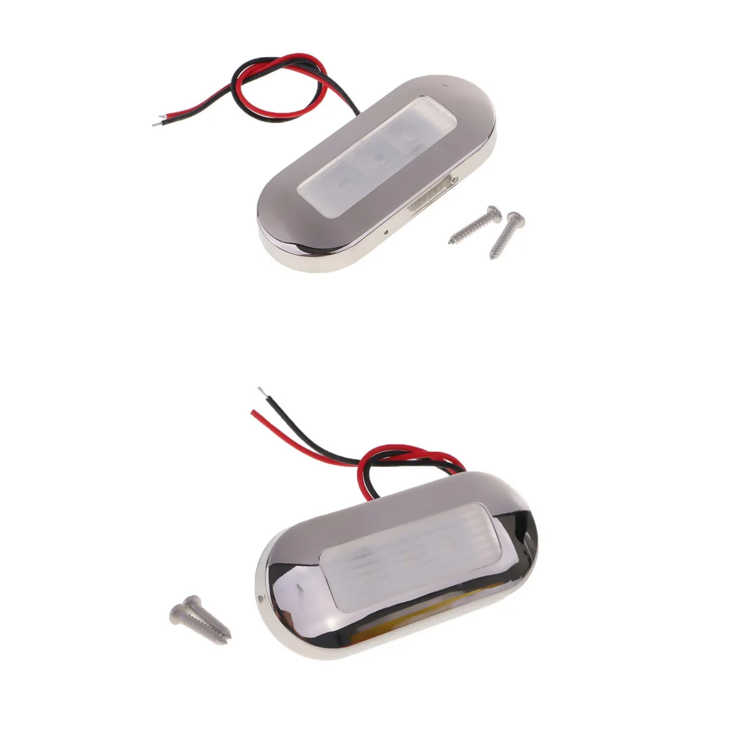 2pcs 12V Marine Boat RV 3LED Oblong Oval Surface Mount Courtesy Accent 2pcs 12V Marine Boat RV 3LED Oblong Oval Surface Mount Courtesy Accent