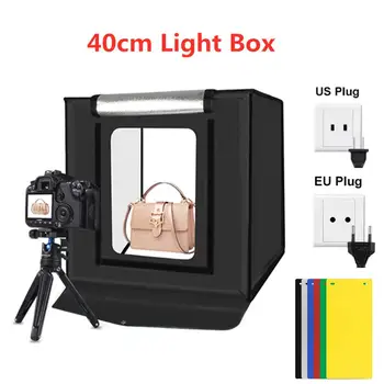 Mini Photo Studio Lightbox 40*40cm Photography Softbox With 6 Backgrounds For DSLR Camera Table Shooting Foldable Photobox Light
Mini Photo Studio Lightbox 40*40cm Photography Softbox With 6 Backgrounds For DSLR Camera Table Shooting Foldable Photobox Light