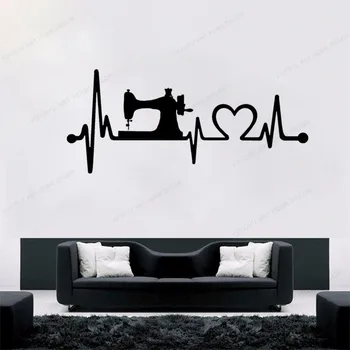 Sewing Machine Heartbeat Lifeline Wall Decal Sticker Love To Sew for sewing shop removable art mural HJ325
Sewing Machine Heartbeat Lifeline Wall Decal Sticker Love To Sew for sewing shop removable art mural HJ325