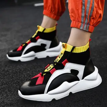 Mid-top Knitted Running Shoes Men Tennis Shoes Sports Mens Sport Sneakers Socks Men's High Shoes Athletic Black Training E-342
Mid-top Knitted Running Shoes Men Tennis Shoes Sports Mens Sport Sneakers Socks Men's High Shoes Athletic Black Training E-342