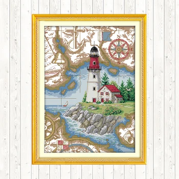 Cross Stitch Kit Lighthouse Landscape Painting Counted Printed Water-soluble Canvas for Embroidery Kit DMC DIY Crafts Needlework
Cross Stitch Kit Lighthouse Landscape Painting Counted Printed Water-soluble Canvas for Embroidery Kit DMC DIY Crafts Needlework