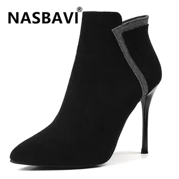 NASBAVI 2019 autumn winter new fine decoration pointed high heels Suede boots Women's boots black apricot color size 34-39
NASBAVI 2019 autumn winter new fine decoration pointed high heels Suede boots Women's boots black apricot color size 34-39