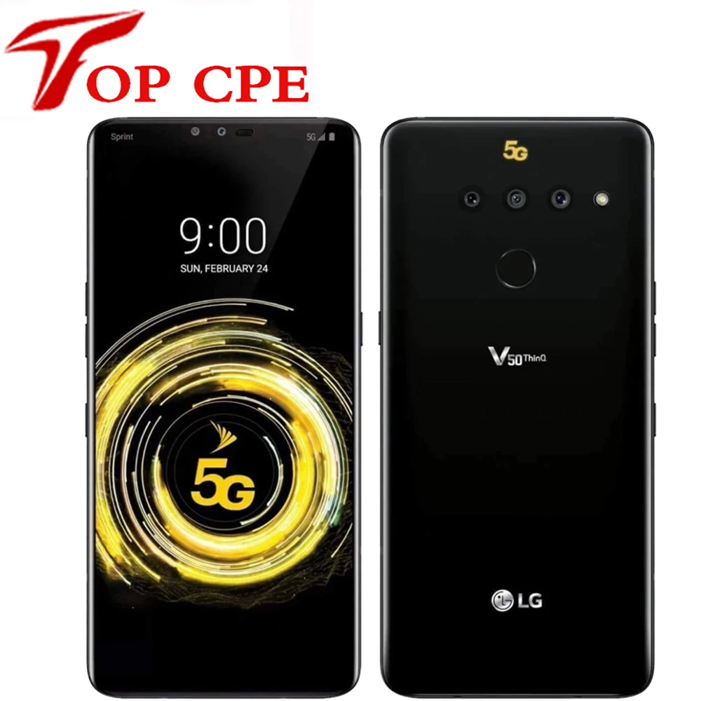 Фото Разблокированный сотовый телефон LG V50 ThinQ V500N 6 4 дюйма ГБ + 128 Qualcomm855 3-дюймовый экран