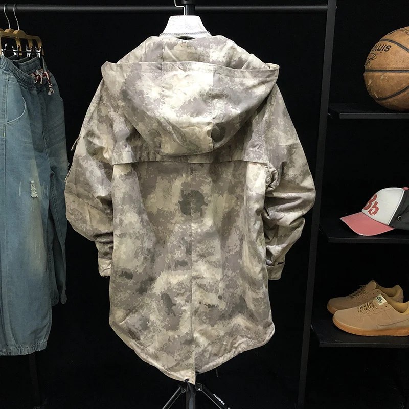 Mens Spring Camouflage Long Jacket Fashion Loose Hooded Tactical Windbreaker Male Streetwear Hip Hop Zipper Tops Coats S-2XL
Mens Spring Camouflage Long Jacket Fashion Loose Hooded Tactical Windbreaker Male Streetwear Hip Hop Zipper Tops Coats S-2XL