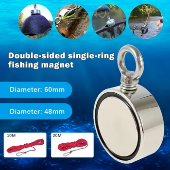 D48/60 Strong Powerful Round Fishing Magnet Detector Kit Double Side Neodymium Rust-proof Durable Metal Tools 10/20M Long Rope
D48/60 Strong Powerful Round Fishing Magnet Detector Kit Double Side Neodymium Rust-proof Durable Metal Tools 10/20M Long Rope
