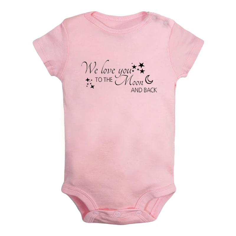 

We Love You to the Moon and Back You Are My Sunshine Newborn Baby Girl Boys Clothes Short Sleeve Romper Outfits 100% Cotton