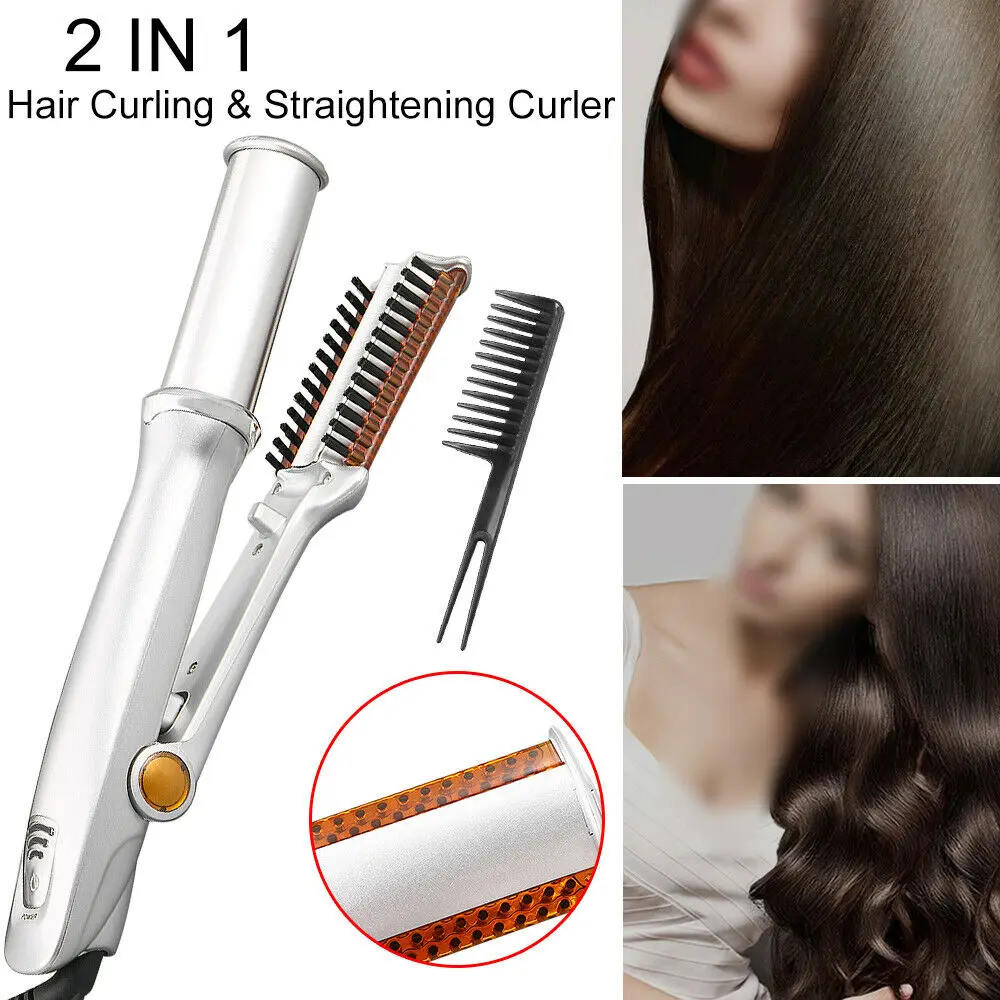 

Straightener Hair Curler 3 In 1 Rotating Brush Hot Air Styler Comb Curling Iron Curler Styler 3 In 1 Multi Hairdressing Brush