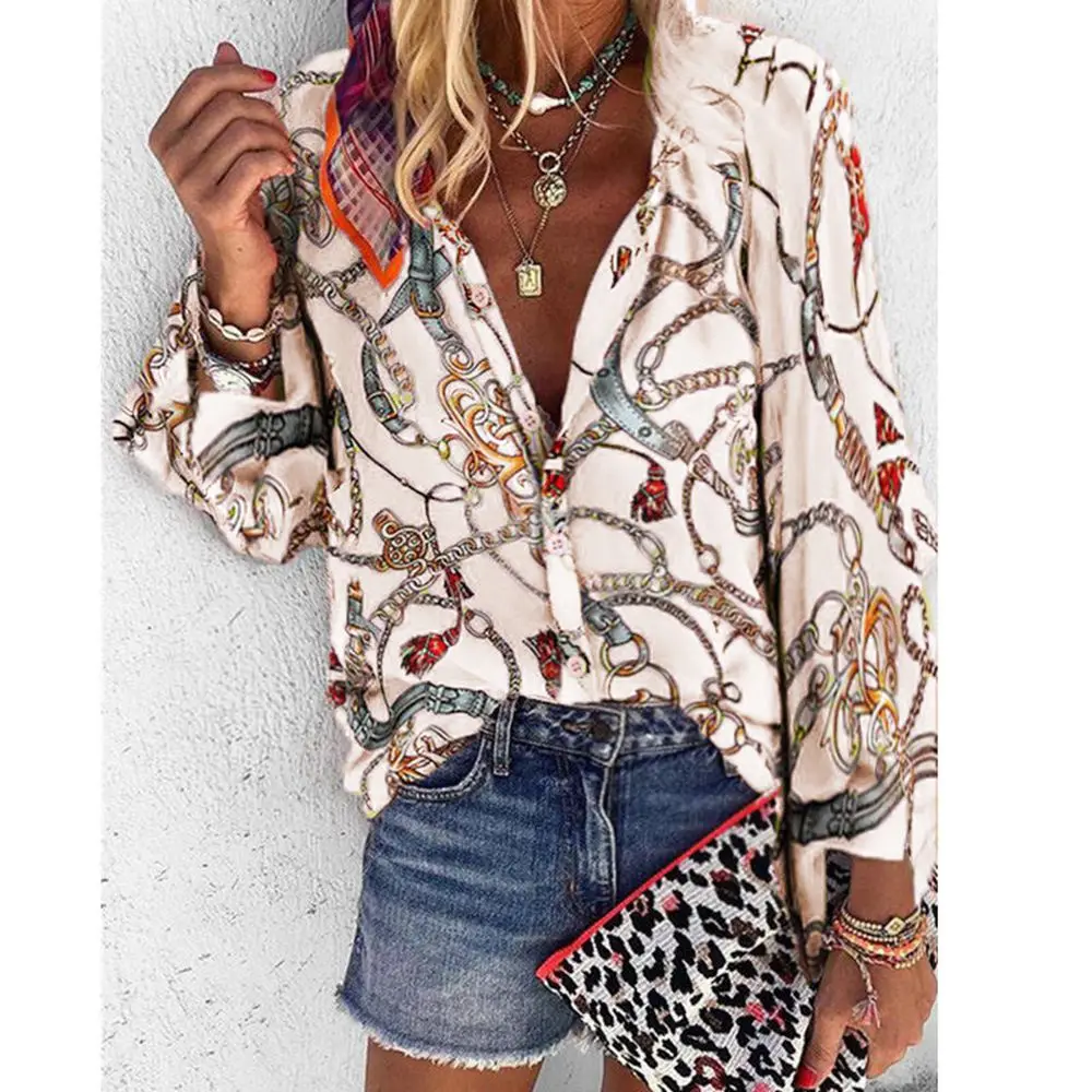 LOOZYKIT 2019 Print Women Blouses Long Sleeve Turn-down Collar Chiffon Blouse Shirt Casual Tops Plus Size Package Hips Blouse
LOOZYKIT 2019 Print Women Blouses Long Sleeve Turn-down Collar Chiffon Blouse Shirt Casual Tops Plus Size Package Hips Blouse