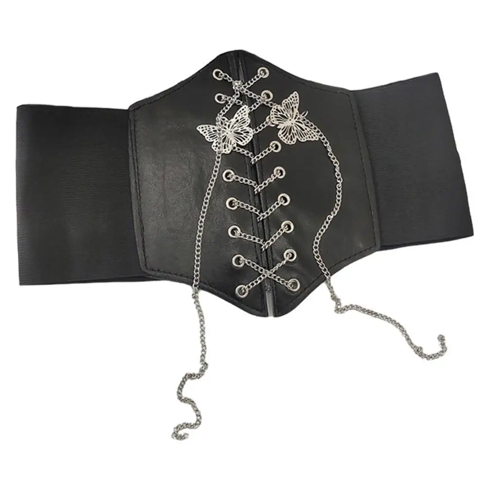 Fashion Corset Sexy Waist Band with Butterfly Metal Chain Elastic Stretch Sliming Girdle Bandage Body Shaping Waistband Vest
Fashion Corset Sexy Waist Band with Butterfly Metal Chain Elastic Stretch Sliming Girdle Bandage Body Shaping Waistband Vest