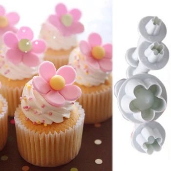 4pcs Plum Flower Plunger Fondant Mold Cutter Sugarcraft Cutting Mastic Cake Cookie Decorating Tool Bakeware Baking Suppies
4pcs Plum Flower Plunger Fondant Mold Cutter Sugarcraft Cutting Mastic Cake Cookie Decorating Tool Bakeware Baking Suppies