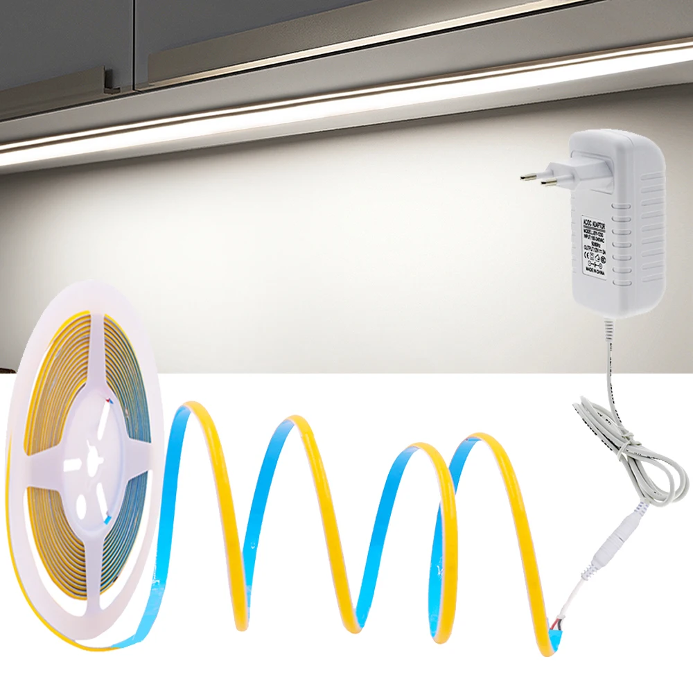 DC12V 24V COB LED Strip Light 5mm Soft FOB Strip Light 384LEDs High Density Flexible LED Ribbon Tape RA90 LED Rope 5M
DC12V 24V COB LED Strip Light 5mm Soft FOB Strip Light 384LEDs High Density Flexible LED Ribbon Tape RA90 LED Rope 5M