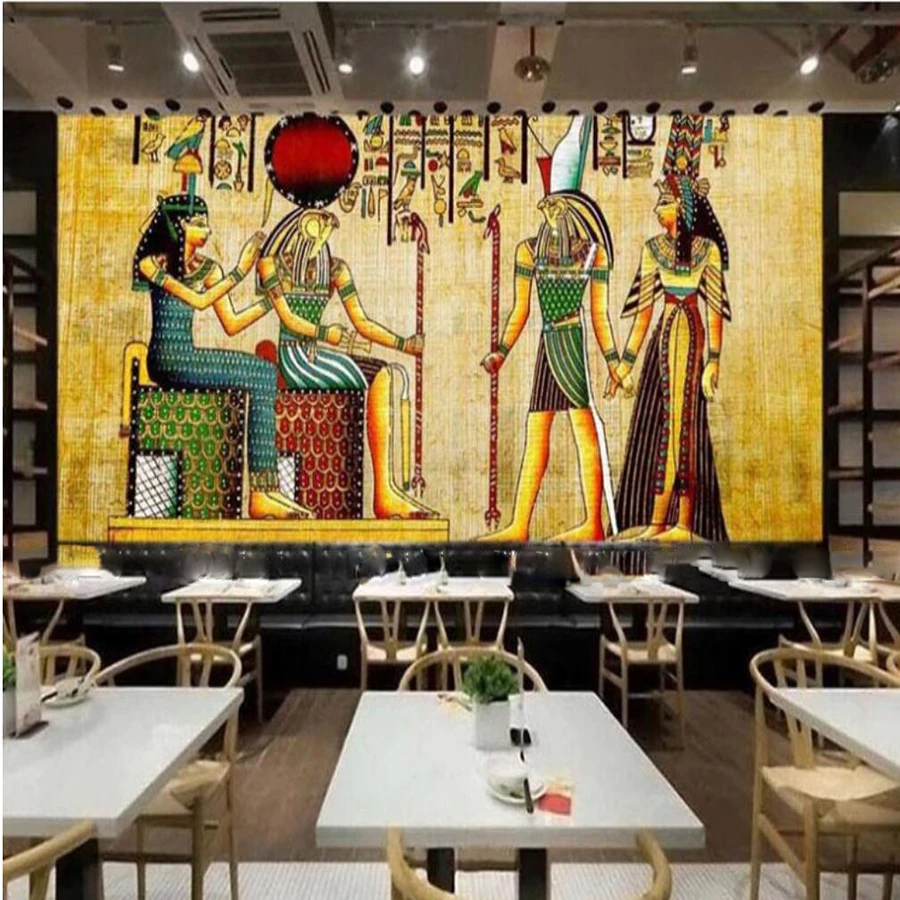 

Custom mural wallpaper 3D ancient Egyptian clan culture 3d large mural abstract living room bedroom background wall paper retro