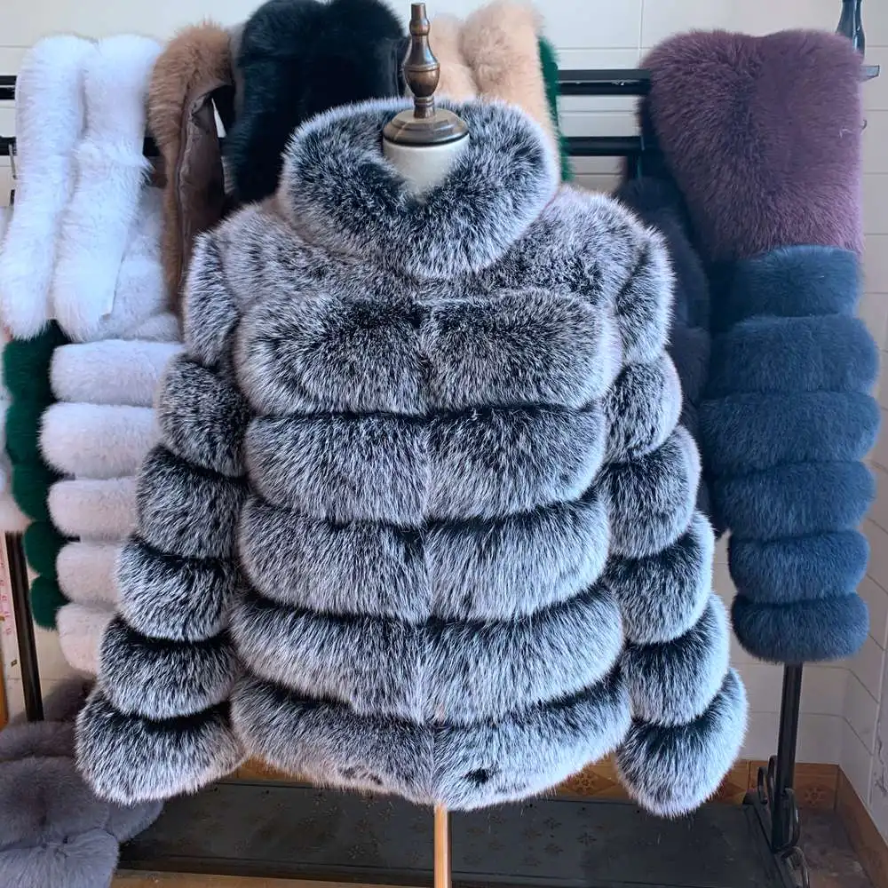 NEW Black frost color Real Fox Fur Coat For Women With Stand Collar Thick Warm Winter Genuine Fox Fur Jacket High Quality Fur
NEW Black frost color Real Fox Fur Coat For Women With Stand Collar Thick Warm Winter Genuine Fox Fur Jacket High Quality Fur