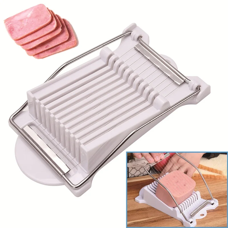 

Stainless Steel Luncheon Meat Slicer Fruit Boiled Egg Ham Cheese Cutter Cuts 10 Slices Kitchen Supplies Household Cutting Tool