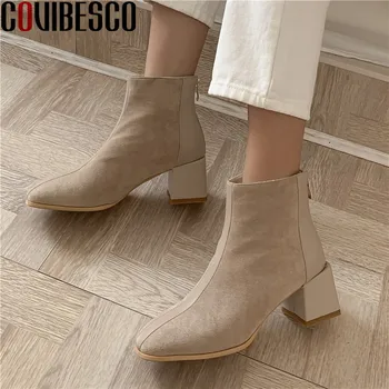 COVIBESCO Retro Genuine Leather Block Heel Ankle Boots 2020 Winter Concise Thick High Heels Pump Office Lady Wedding Shoes Woman
COVIBESCO Retro Genuine Leather Block Heel Ankle Boots 2020 Winter Concise Thick High Heels Pump Office Lady Wedding Shoes Woman