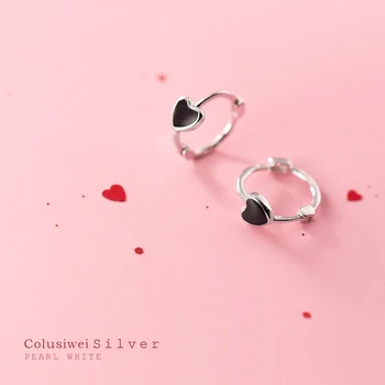 Colusiwei Authentic 925 Sterling Silver Black Enamel Love Hearts Hoop Earring for Women Simple Earring Fine Jewelry Student Gift
Colusiwei Authentic 925 Sterling Silver Black Enamel Love Hearts Hoop Earring for Women Simple Earring Fine Jewelry Student Gift
