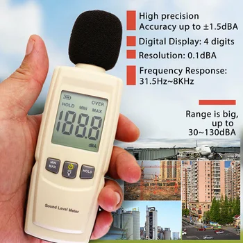 Digital Sound Level Meter Sound Level Meter Digital LCD Display Noise Tester Measurement 30-130dBA Decibel
Digital Sound Level Meter Sound Level Meter Digital LCD Display Noise Tester Measurement 30-130dBA Decibel