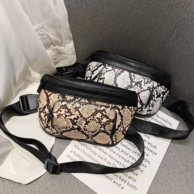 

SFG HOUSE 2019 New Waist Bags Women Serpentine Design Belt Bags For Women PU Leather Banana Bags Female Phone Fanny Pack J29230