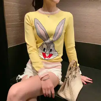Cute Women Sweaters and Pullovers 2020 New Hit Color Rabbit Jacquard Knit Pullover O-neck Full Thin Sweater Spring Tops P-471
Cute Women Sweaters and Pullovers 2020 New Hit Color Rabbit Jacquard Knit Pullover O-neck Full Thin Sweater Spring Tops P-471