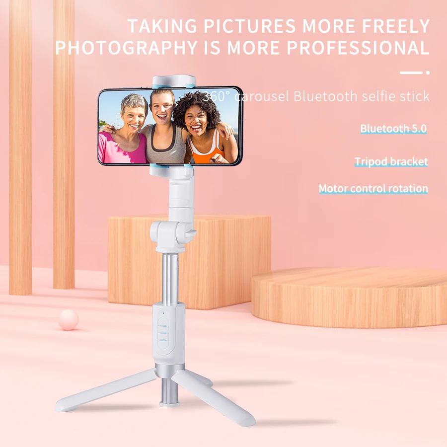 360° Carousel Bluetooth 5.0 Selfie Stick Tripod Monopod Stabilizer For Mobile Phone Smartphone 360° Rotation Remote Control
360° Carousel Bluetooth 5.0 Selfie Stick Tripod Monopod Stabilizer For Mobile Phone Smartphone 360° Rotation Remote Control