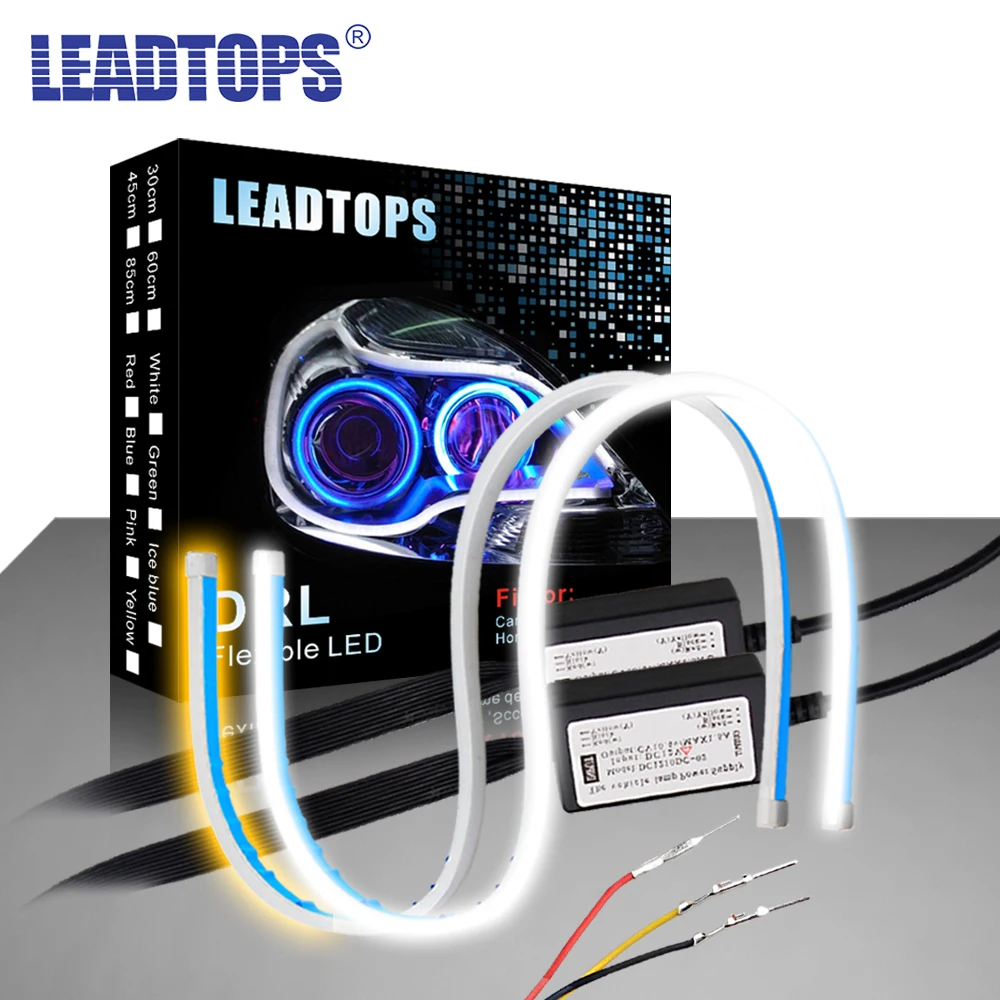 LEADTOPS 2PCS Cars DRL LED Daytime Running Lights White Turn Signal Yellow Guide Strip for Headlight Assembly Drop Shipping DF
LEADTOPS 2PCS Cars DRL LED Daytime Running Lights White Turn Signal Yellow Guide Strip for Headlight Assembly Drop Shipping DF